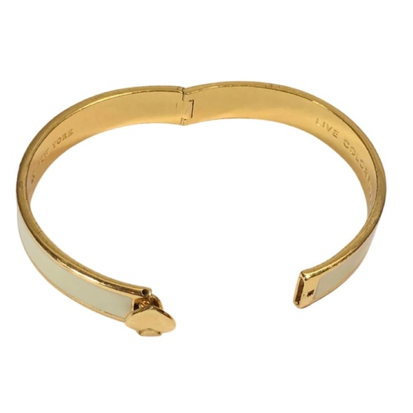 KATE SPADE • Ivory Cream Live Colorfully Spade Bangle Bracelet - Picture 6 of 7
